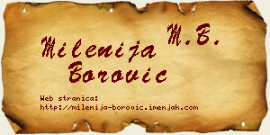 Milenija Borović vizit kartica